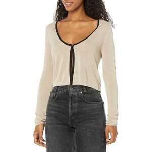 Monrow Women's Lightweight Crop Long Sleeve Sweater Cardigan Size XL NWT